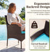 4 Pieces Patio Furniture Conversation Sets,Brown and Blue