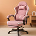 Gaming Chair Breathable Fabric Computer Chair with Pocket Spring Cushion, Comfortable Office Chair with Gel Pad and Storage Bag,Massage Game Chair with Footrest,Pink
