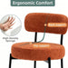 Bar Stools, 30 Inch Tall Bar Stools Set of 3, Boucle Upholstered Counter Height Bar Stools, Modern Bar Chairs Metal Frame with Back and Footrest for Kitchen Island,Orange Barstools