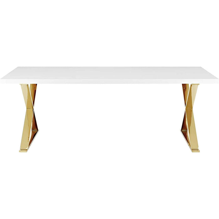 Modern White Gold Sector 87'' Dining Table