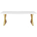 Modern White Gold Sector 87'' Dining Table
