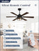 48" Farmhouse Ceiling Fans with Lights and Remote,Industrial Large Ceiling Fan with 6-Speed Reversible DC Motor and 6 Dual Finish Blades,Black Ceiling Fan with Light for Living Bedroom Patio
