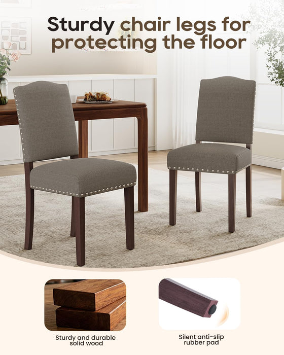 Upholstered Dining Chairs Set of 4 with Thickened Seat Cushion