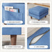 Blue Upholstered LShaped Movable Sectional Couch Ottoman