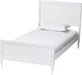 Roni Modern White Wood Twin Platform Bed with Scalloped Edges