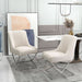 Kitchen Dining Chairs Set of 2,Accent Modern Upholstered Velevt,Contemporary Tufted Metal Chairs with X-Shaped Sliver Legs for Dining Room,Living Room, Reception Room(Beige)