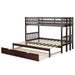 Twin Pull-Out Bunk Bed with Trundle Wooden Ladder