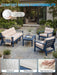 7 Seats HDPE Patio Conversation Sets, Outdoor Patio Furniture Set