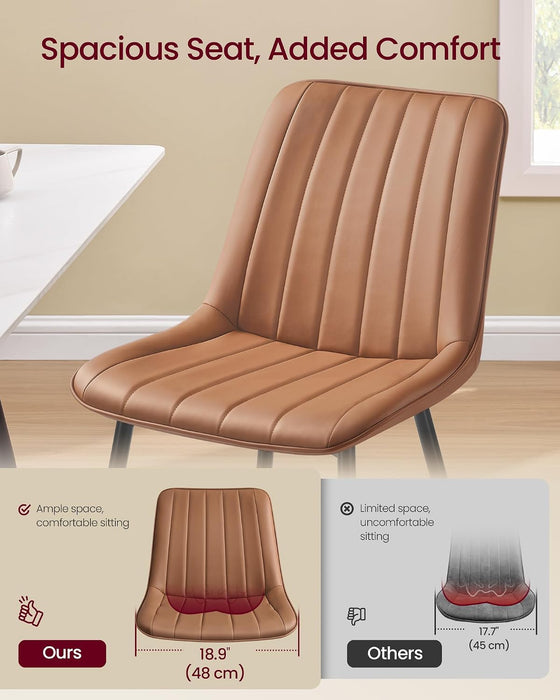 Dining Chairs Set of 2, Upholstered Kitchen Chairs, PU Leather