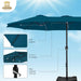 15Ft Patio Umbrella, Base Included, Rectangular, Cerulean | Outdoor, Table, Large, 15, Rectangle, Double, Pool, Stand, Clearance, Outside, Triple, Shade, Sun