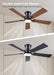 52Inch Ceiling Fan with Lights and Remotes, Modern Smart Flush Mount Ceiling Fans,Dc Reversible Motor, 3CCT Dimmable,Noiseless,Dual Finish, Brown 6 Speeds Ceiling Fan for Indoor/Outdoor