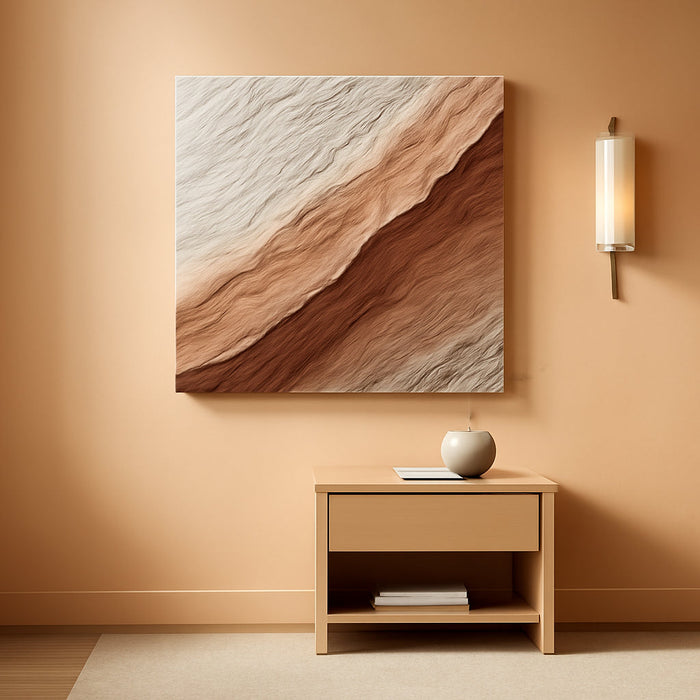 Hand-Painted Textured Wave Landscape Oil Painting 48X24 Inch Large Abstract 3D Minimalist Wall Decorative Art Framed Acrylic Painting