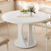 Round Dining Table 47Inch WhiteFinish LivingRoomArea