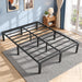 Queen Bed Frame 11 Points Support Metal Platform Bed with Storage Space