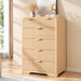 Fluted 6 Drawer Dresser for Bedroom - 43" Tall Dresser Chest of Drawers, Fluted Dresser for Bedroom, Metal Handle,Wood Dresser for Living Room, Bedroom, Entryway, Hallway（Light Wood）