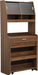 Sideboard Buffet Cabinet with Foldable Dining Table, Multifunctional Cupboard with Storage Shelf and Hooks, for Small Places,Studio, Apartment