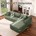 Green 106Inch Modular Sectional Sofa Luxurious Living