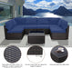 7 Pieces Outdoor Patio Furniture Sets,Rattan Conversation Sectional Set,Manual Weaving Wicker Patio Sofa with Tea Table
