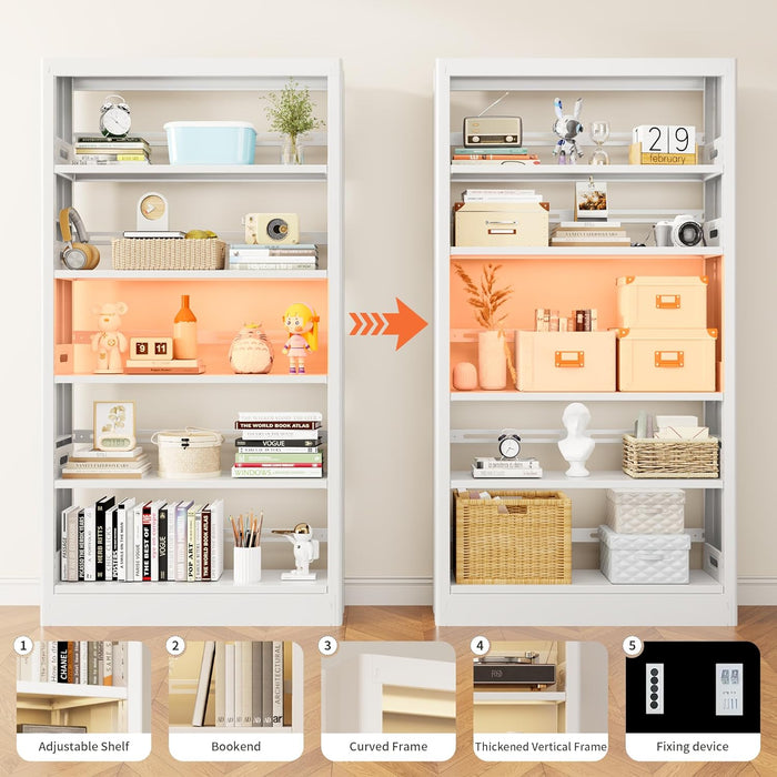 Commercial Grade Steel 71 Inch Adjustable Bookcase