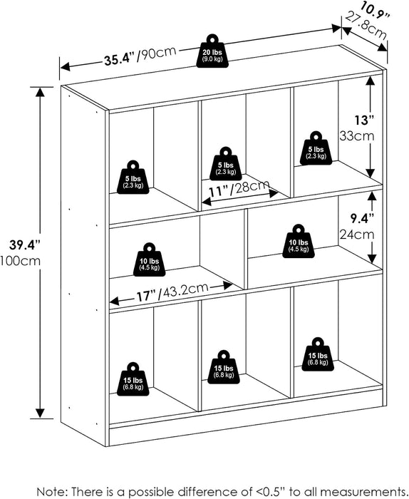 8-Cube Horizontal Cube Storage Organizer Bookshelf, Bookcase, Book Shelf, 10.9 X 35.4 X 39.4, for Bedroom, Home Office, Living Room, White