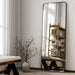 56"X21" Full Length Mirror, Black Rounded Corner Aluminum Frame Floor Standing Mirror Hanging/Leaning Wall for Living Room Bedroom Cloakroom