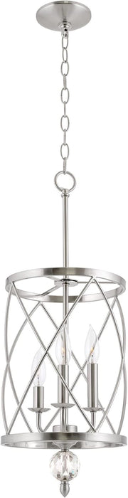 Eleanor 27 Inches Brushed Nickel Crystal Chandelier
