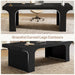 70.9-Inch Executive Desk, Large Wooden Computer Office Desk, Modern Writing Table Business Workspace Home Office Furniture with Arched Design, Black