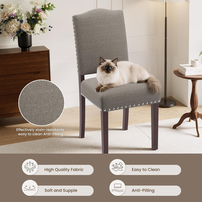 Upholstered Dining Chairs Set of 4 with Thickened Seat Cushion