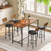 Bar Table, Rectangular Pub Table, 47.2” Counter Height Bar Table, Industrial Bar Height Table, Dining Table for Kitchen, Living Room, Easy to Assemble, Rustic Brown BF50BT01