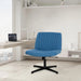 Criss Cross Chair,Armless Cross Legged Office Chair,Wide Comfty Desk Chair with No Wheels Modern Height Adjustable,Swivel Fabric Vanity Chair Computer Task Chair (Pack of 1, Dark Blue)