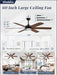 60 Inch Contemporary Ceiling Fan Silent Performance