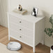 Large White 3 Drawer Dresser, Painted 30 Inch Tall Wood Nightstand with Storage, Wide Modern Chest of Drawers with Ball Bearing Slide for Bedroom Hallway Living Room Entryway Office