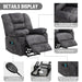 Power Lift Recliner Chair, Elderly Sofa with Heat Therapy and Massage Function, Heavy Duty Reclining Mechanism Electric Recliner with Side Pocket for Living Room Bedroom Home Theater, Grey