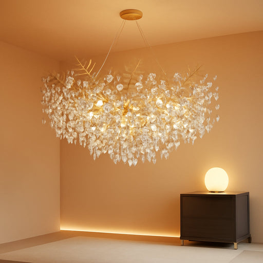 Gold Crystal Chandelier 43 Inch Tree Branch Chandelier 12-Lights
