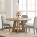 47 Inch round Dining Table for 4-6 People, Circle Dinner Table with Wooden Cross Pedestal Base, Farmhouse Kitchen Furniture for Dining Room, Living Room, Kitchen (Table Only) -Burlywood