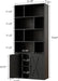 4-Tier Bookcase with Doors, Tall Storage Bookshelf, Black