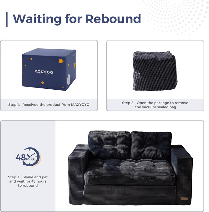 Black Convertible Sofa Bed Includes Pullout Sleeper