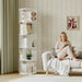 5-Tier Rotating Bookshelf With Clear Acrylic Panels