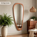 48" H X 22" W Asymmetrical Mirror, Irregular Wooden Wall Mirror Full Length, for Bedroom, Living Room,Entryway– Boho Mid-Century Modern Decorative Mirror, Solid Wood Frame(Walnut)