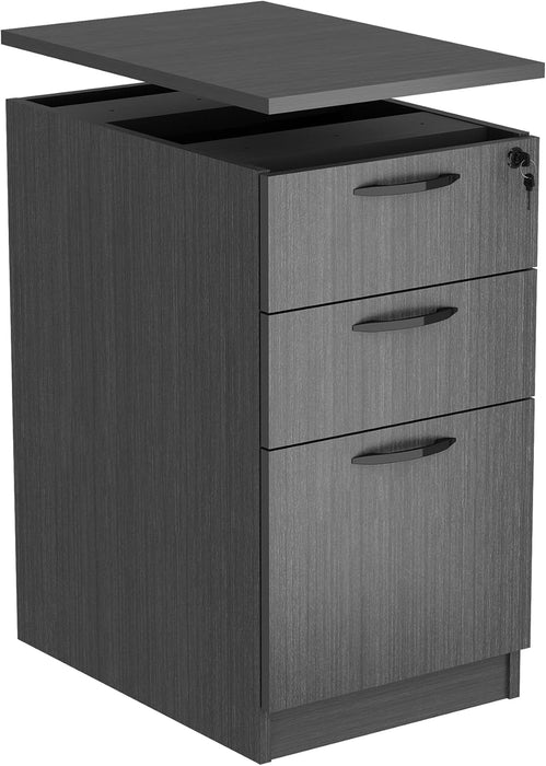 67'' U Shaped Bow Front Executive Desk with 2 Storage File Cabinets - ShipItFurniture