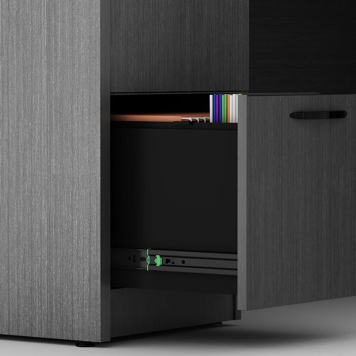 67'' U Shaped Bow Front Executive Desk with 2 Storage File Cabinets - ShipItFurniture