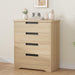 4 Drawer Dresser for Bedroom, Natural Chest of Drawers with Embedded Handles Design, Wooden Closet Organizer for Living Room, Nursery, Hallway