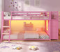 Pink Twin Over Bunk Bed With RGBLEDIlluminationSystem