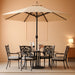 15FT Patio Umbrella with Base, Outdoor Double-Sided Rectangle Umbrella Bonus Latch, Wights for Poolside, Lawn, Backyard (Khaki)