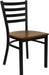 2 Pack HERCULES Series Black Ladder Back Metal Restaurant Chair - Cherry Wood Seat