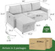 Convertible Sectional Sofa Grey, USB, Storage