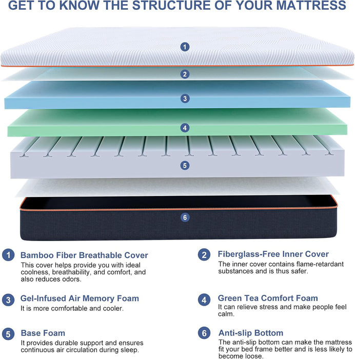 10 Inch Queen Mattress for Back Pain Relief & Cooling Sleep