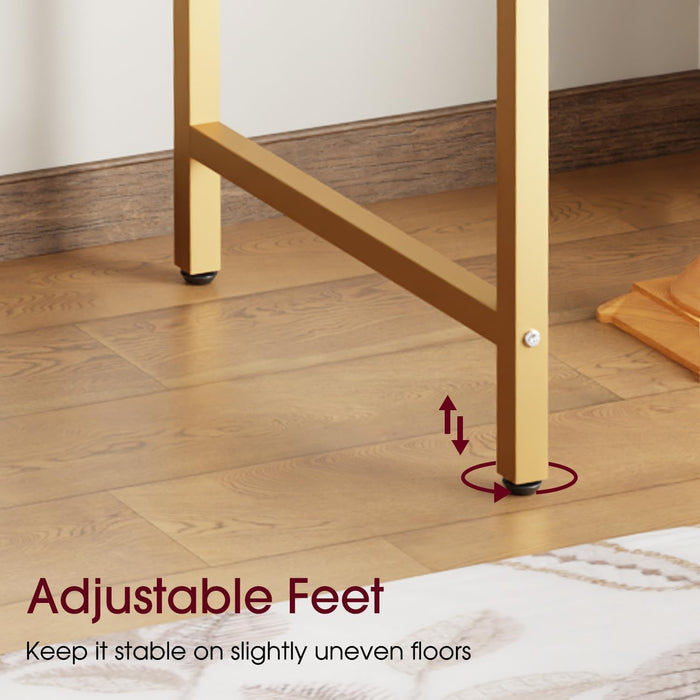 Computer Desk,47 Inches Home Office Desk Writing Study Table Modern Simple Style PC Desk with Metal Frame,Gold