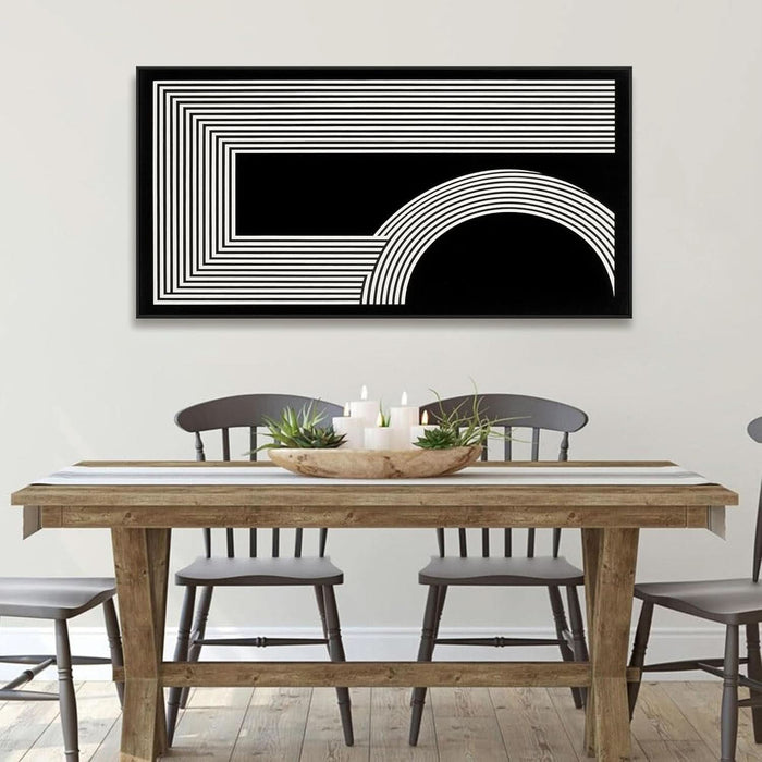 Canvas Art Wall Decor Modern Line Art Prints Black and White Abstract Art Print Painting Modern Artwork Decorations for Living Room Pictures for Bedroom Office Home Wall Decor 24 X 48 in with Framed