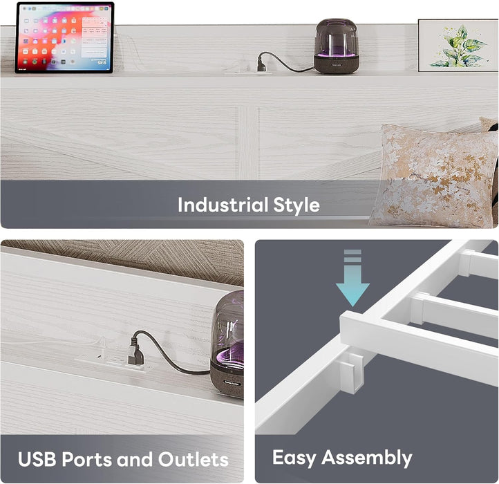 Twin Daybed with Trundle Bed, Storage Headboard with Charging Station, Sofa Day Bed with Strong Supports for Living Room, Bedroom, and Guest Room, White